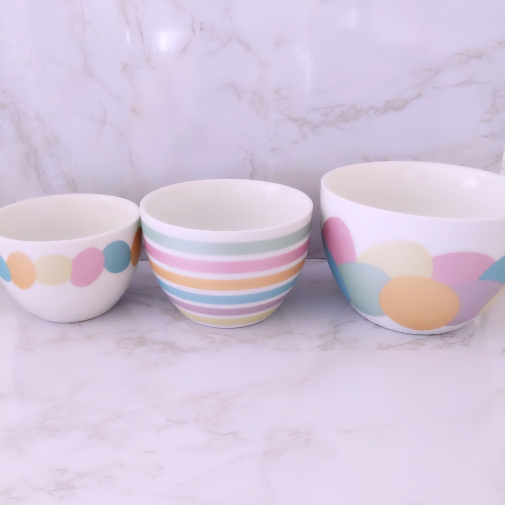 Crate & Barrel Set Of 3 Ceramic Nesting Bowls
